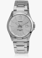 Casio Enticer Men's Mtp-1376D-7Avdf (A829) Silver/Silver Analog Watch