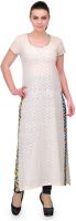 Cenizas Party Self Design Women's Kurti(White)