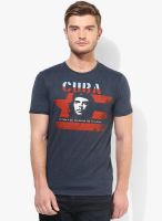 Che Guevara Navy Blue Printed Round Neck T-Shirt