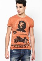 Che Guevara Rust Printed Round Neck T-Shirts