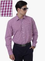 Cotton County Premium Purple Checks Slim Fit Casual Shirt