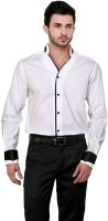Dazzio Men's Solid Casual White, Black Shirt
