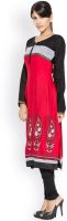 Desirang Casual Printed Women's Kurti(Red)