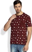 Difference of Opinion Printed Men's Round Neck Maroon T-Shirt