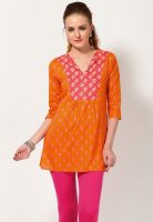 Divina Cotton Orange Kurti