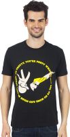 EETEE Graphic Print Men's Round Neck Black T-Shirt