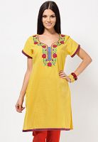 Entropy 100% Cotton Yellow Kurti