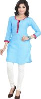 Ethnic Basket Formal Printed Women's Kurti(Blue) Ethnic Basket Formal Printed Women's Kurti(Blue)