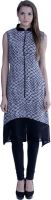 EthnicQueen Casual, Festive, Party Solid, Geometric Print Women's Kurti(Grey)