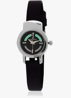 FOSTELO Black Leather Analog Watch