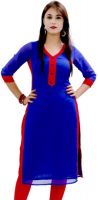 Fashion By Netanya Casual Solid Women's Kurti(Blue, Red)
