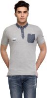 Flippd Graphic Print Men's Polo Neck Grey T-Shirt