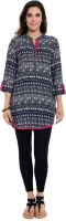 Frame Casual, Festive Printed Women's Kurti(Blue)