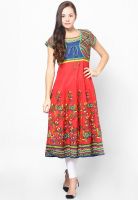 G Cotton Red Anarkali