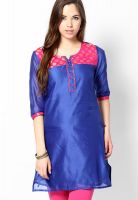 G Silk Blend Blue Kurti