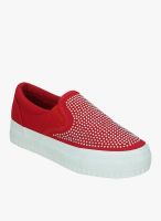 Get Glamr Red Casual Sneakers
