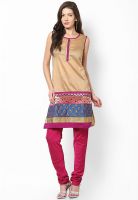 Gili Beige Printed Kurtis