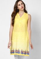 Global Desi Cotton Yellow Kurta