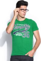 Harvard Printed Men's Round Neck Green T-Shirt