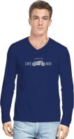 Hueman Printed Men's V-neck Dark Blue T-Shirt