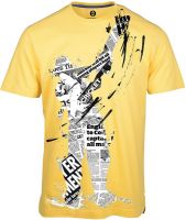 Huetrap Graphic Print Men's Round Neck Yellow T-Shirt