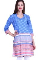 Indidori Blue Printed Kurta