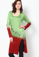 Ira Soleil Viscose Green Kurti