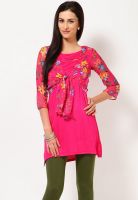 Ira Soleil Viscose Pink Kurti