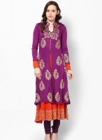 Ira Soleil Viscose Purple Kurti With Linning