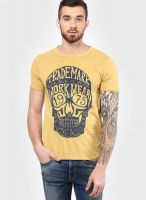 Jack & Jones Yellow Graphic Round Neck T-Shirt