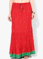 Jaipur Kurti Red Flared Skirt