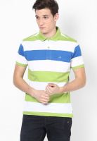 John Players Green Striped Polo T-Shirts