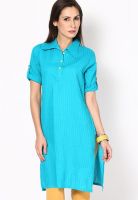 Karigari Cotton Aqua Blue Kurti