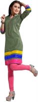 Khoobee Formal Self Design Women's Kurti(Green)