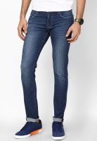 Lawman Pg3 Blue Solid Slim Fit Jeans