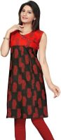 Meher Impex Casual Printed Women's Kurti(Red, Black)