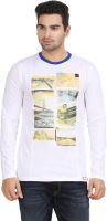 Moonwalker Printed Men's Round Neck White T-Shirt