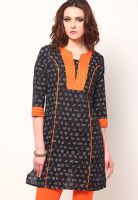 Mother Earth Cotton Black Kurti