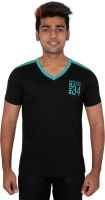 Moxi Printed Men's V-neck Black T-Shirt