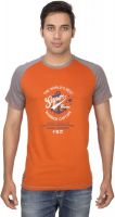 Ocean Race Graphic Print Men's Round Neck Orange T-Shirt