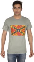 Ocean Race Graphic Print Men's Round Neck Grey T-Shirt