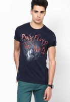 Pink Floyd Navy Blue Printed Round Neck T-Shirts