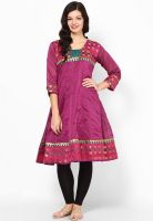 Plume Pink Printed Anarkali