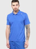 Puma Blue Solid Polo T-Shirts