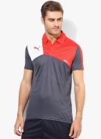 Puma Grey Solid Polo T-Shirt