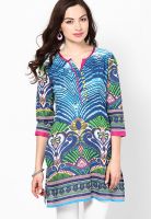 Rain & Rainbow Blue Printed Kurta