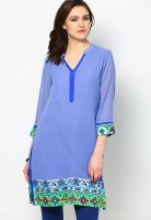 Rain & Rainbow Blue Printed Kurtis