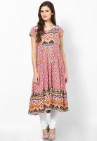 Rain & Rainbow Orange Printed Kurta