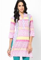 Rain & Rainbow Pink Printed Kurtis