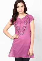 Rain & Rainbow Pink Printed Kurtis